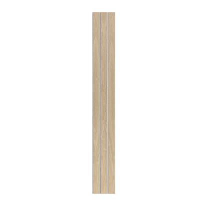 I-Wood Basic 3-lamel akustikpanel, hvid olieret, grå filt og lys kerne, egefiner, 16 x 300 mm 