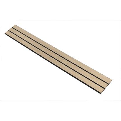 I-Wood Basic 3-lamel akustikpanel, hvid olieret, sort filt og sort kerne, egefiner, 17 x 300 mm 