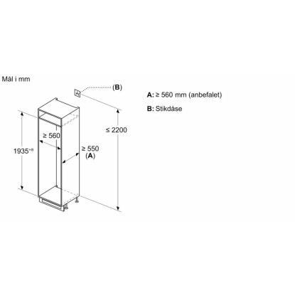 Siemens iQ300 integrerbart kølefryseskab KI96NVFD0, 215 + 75 liter