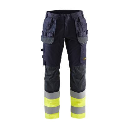 Blåkläder 1487 multinorm buks inherent med stretch, marineblå/hi-vis gul
