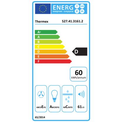 Thermex Decor 942 væghængt emhætte, hvid, 60 cm