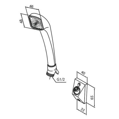 Damixa Perlespray håndbruser med holder, hvid