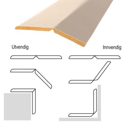 Huntonit flexibel hjørneliste, indv/udv - 2400 mm