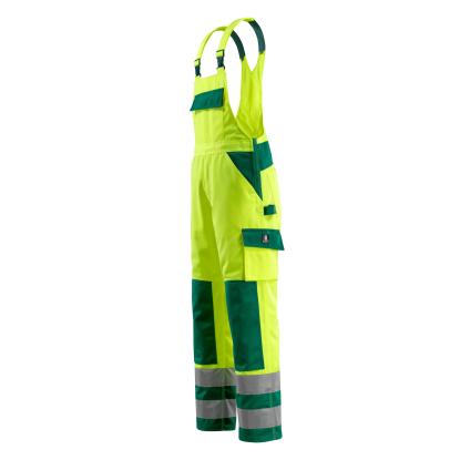 MASCOT SAFE COMPETE Barras overall med knælommer, hi-vis gul/grøn