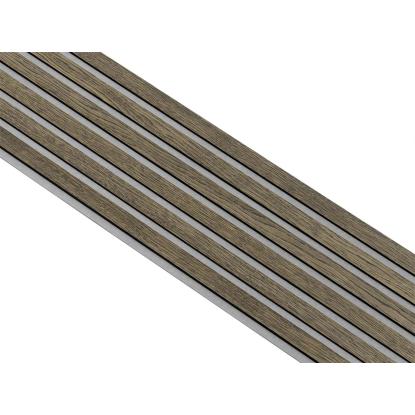 I-Wood Basic Original akustikpanel, sort olieret, grå filt og sort kerne, egefiner, 17 x 300 mm 