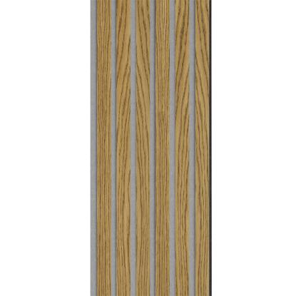 I-Wood Basic Original akustikpanel, brun olieret, grå filt og sort kerne, egefiner, 17 x 300 mm 