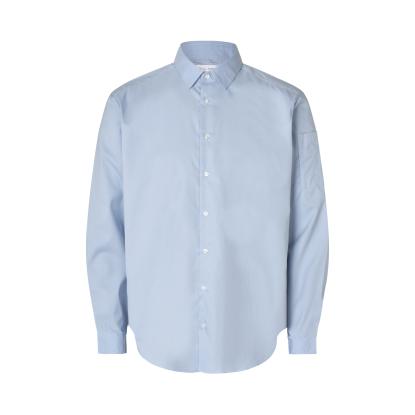 Seven Seas S66 Poplin skjorte med stretch, lys blå