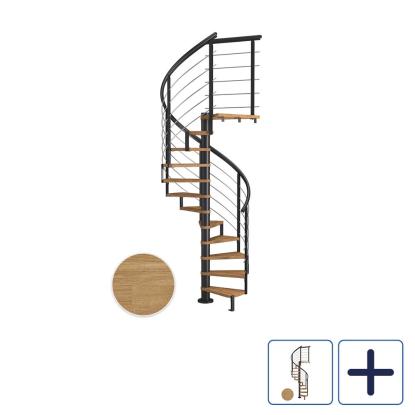 DOLLE Montreal DESIGN spindeltrappe, Ø120 cm, sort/olieret eg