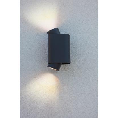 LUTEC CYPRES udendørs væglampe, up/down, H20,2 cm, GU10, IP44, mørk grå