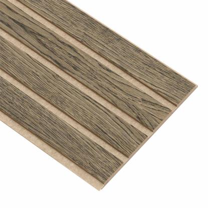 I-Wood Medio+ 4-lamel akustikpanel, sort olieret, beige filt og lys kerne, egefiner, 16 x 300 mm