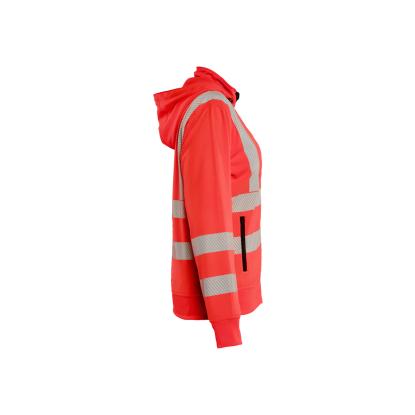 Blåkläder 3574 dame high vis sweatshirt med aftagelig hætte, hi-vis rød