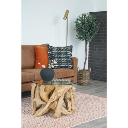 Lampe i messing med stofledning på 210 cm, Pære: GU10/5W LED - IP20