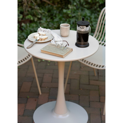 Meira cafébord, stål, taupe, Ø60 cm
