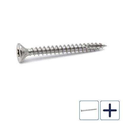 FAST spånskrue med undersænket hoved, rustfri A4, 4,5 mm - 100 stk.