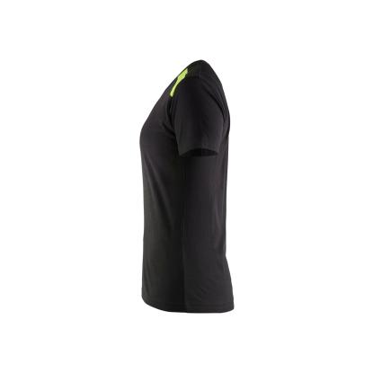 Blåkläder 3479 dame t-shirt, sort/hi-vis gul
