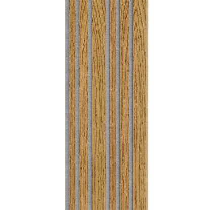 I-Wood Basic Mixed akustikpanel, brun olieret, grå filt og lys kerne, egefiner, 16 x 300 mm 