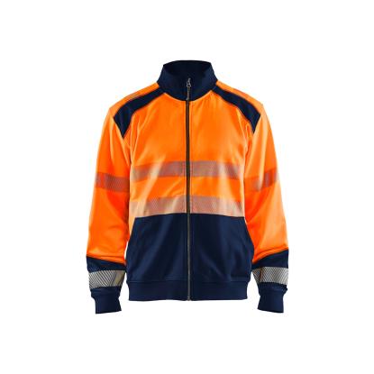 Blåkläder 3558 high vis sweatshirt full zip, hi-vis orange/marineblå