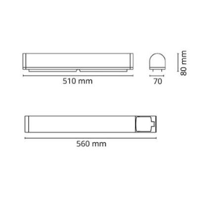 SG Armaturen Prelude LED lampe til spejle, 16W, IP20/IP44, mat hvid