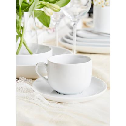 aida Atelier kaffekop med underkop, 18 cl, porcelæn, hvid - 4 stk.