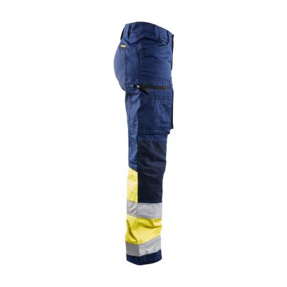 Blåkläder 7161 dame high vis buks med stretch, marineblå/hi-vis gul