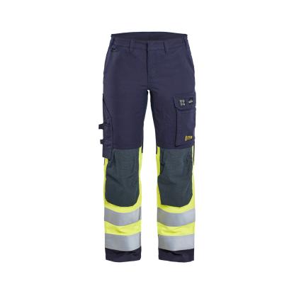 Blåkläder 7187 dame multinorm buks med stretch inherent, marineblå/hi-vis gul
