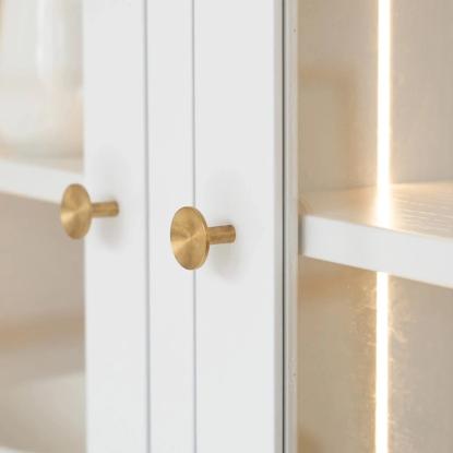 Beslag Design Sture knop, Ø28 mm, børstet messing