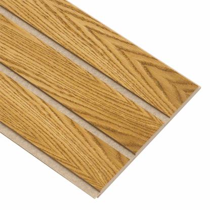 I-Wood Basic 3-lamel akustikpanel, brun olieret, beige filt og lys kerne, egefiner, 16 x 300 mm 