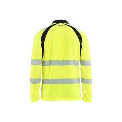 Blåkläder 3598 high vis UV polo lang ærme, hi-vis gul/sort