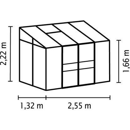 Vitavia Ida 3300 vægdrivhus, sort, 3,3 m², 3 mm glas