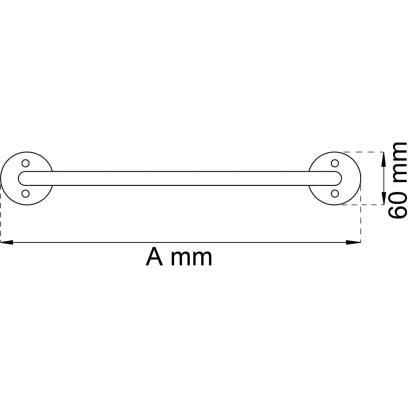 Habo 3407 badekarsgreb, sort, 600 mm