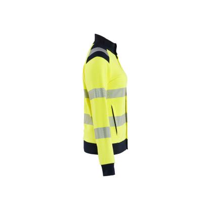 Blåkläder 3471 dame multinorm sweatshirt full zip inherent, hi-vis gul/marineblå