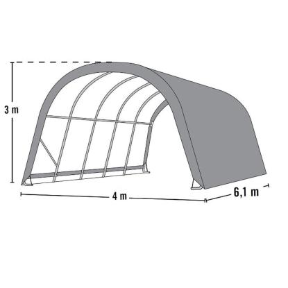 ShelterLogic Run-in-Shed græsningstelt, polyethylen/stål, grøn - 24,4 m²