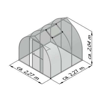 KGT Rhodo III drivhus, aluminium, 5,15 m²