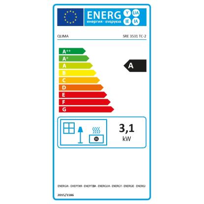 Qlima SRE3531 TC-2 laserkamin, op til 48 m² - A