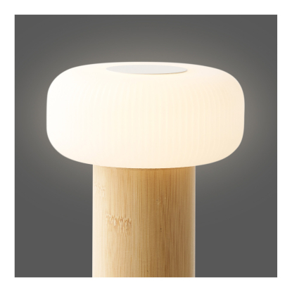 Stafford LED bordlampe med bambus, genopladelig, H18 cm, natur/hvid