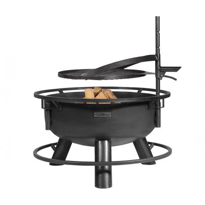 Cook King Bandito 80 multifunktionelt bålsted med 60 cm grillrist, stål, sort, Ø94 cm