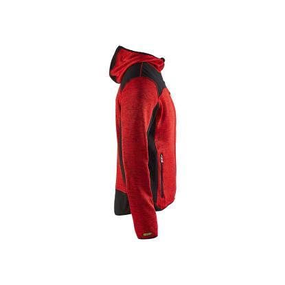 Blåkläder 4930 strikket jakke med softshell, rød/sort