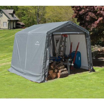 ShelterLogic Shed-in-a-Box teltgarage, grå - 9 m²
