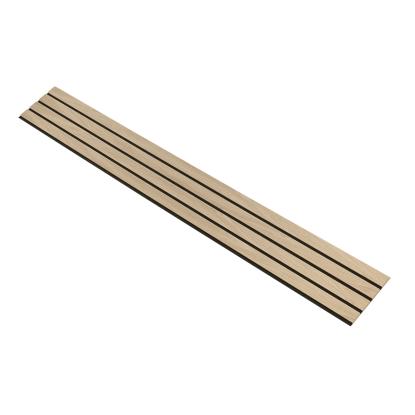 I-Wood Basic 4-lamel akustikpanel, hvid olieret, sort filt og lys kerne, egefiner, 16 x 300 mm 