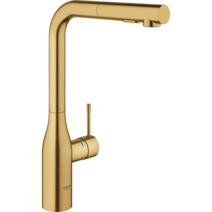 GROHE Essence køkkenarmatur med høj L-tud og udtræk, børstet cool sunrise messing