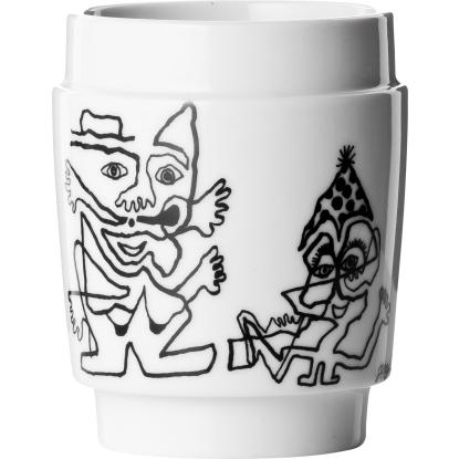 Steel-Function kunstkop nr. 2, porcelæn, sort/hvid - 250 ml