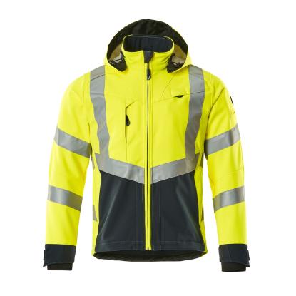 MASCOT SAFE SUPREME Blackpool softshell jakke, hi-vis gul/mørk marine