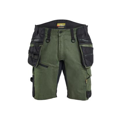Blåkläder 1972 striker håndværkershorts med stretch, skovgrøn/sort