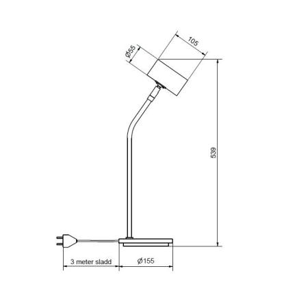 Belid Tyson bordlampe, H54 cm, GU10, sort