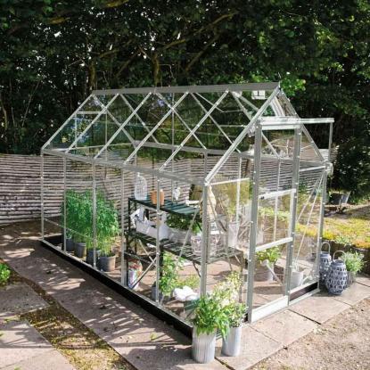 Halls Icon 6 drivhus 6,1 m², alu, 3 mm glas