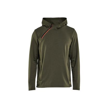 Blåkläder 3594 hættetrøje half zip, skovgrøn 
