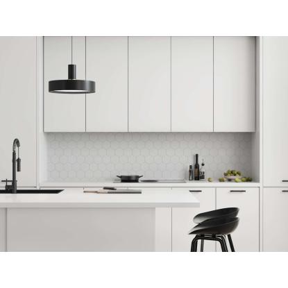 Fibo Kitchen Board vægplade med hexagon fliselook, 10 x 600 x 580 mm, white silk - 2 stk.