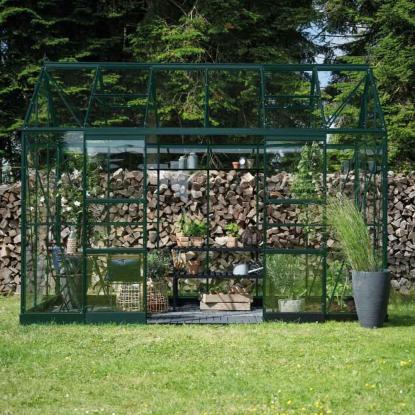 Halls Icon Planthouse 6 drivhus 7,3 m², grøn, 3 mm hærdet glas