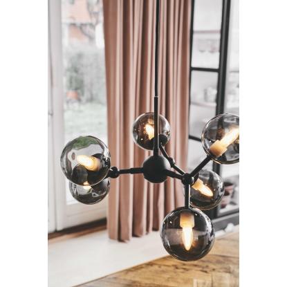 Halo Design Atom lysekrone, Ø45 cm, 6 x G9, sort/smoke