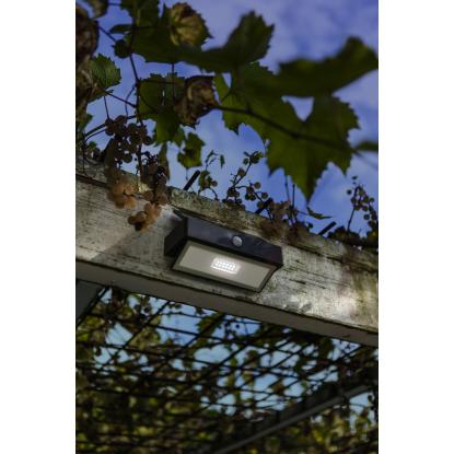 LUTEC ARROW udendørs LED væglampe med solceller og sensor, H10,9 cm, IP44, mørk grå